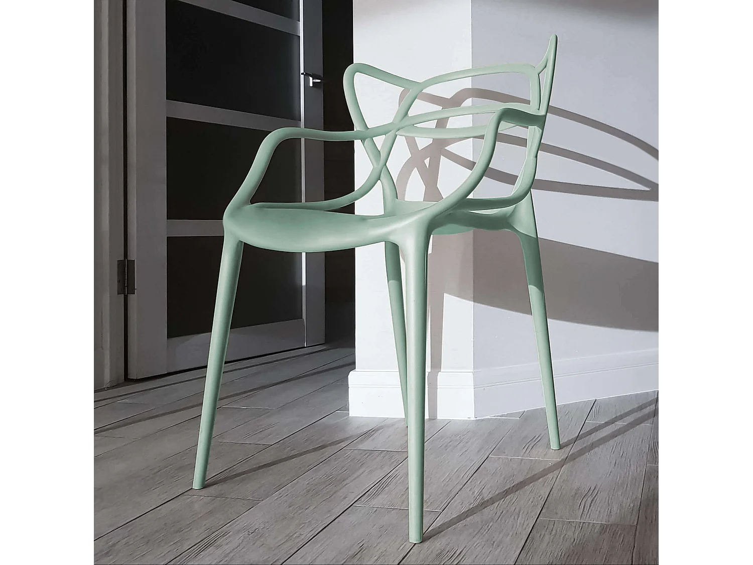 MilaniHome.it - Sedia In Polipropilene Plastica Verde Di Alta Qualità Di Design Per Interno E Giardino Stile Moderno Per Sala Da Pranzo, Cucinadi coloreVerde