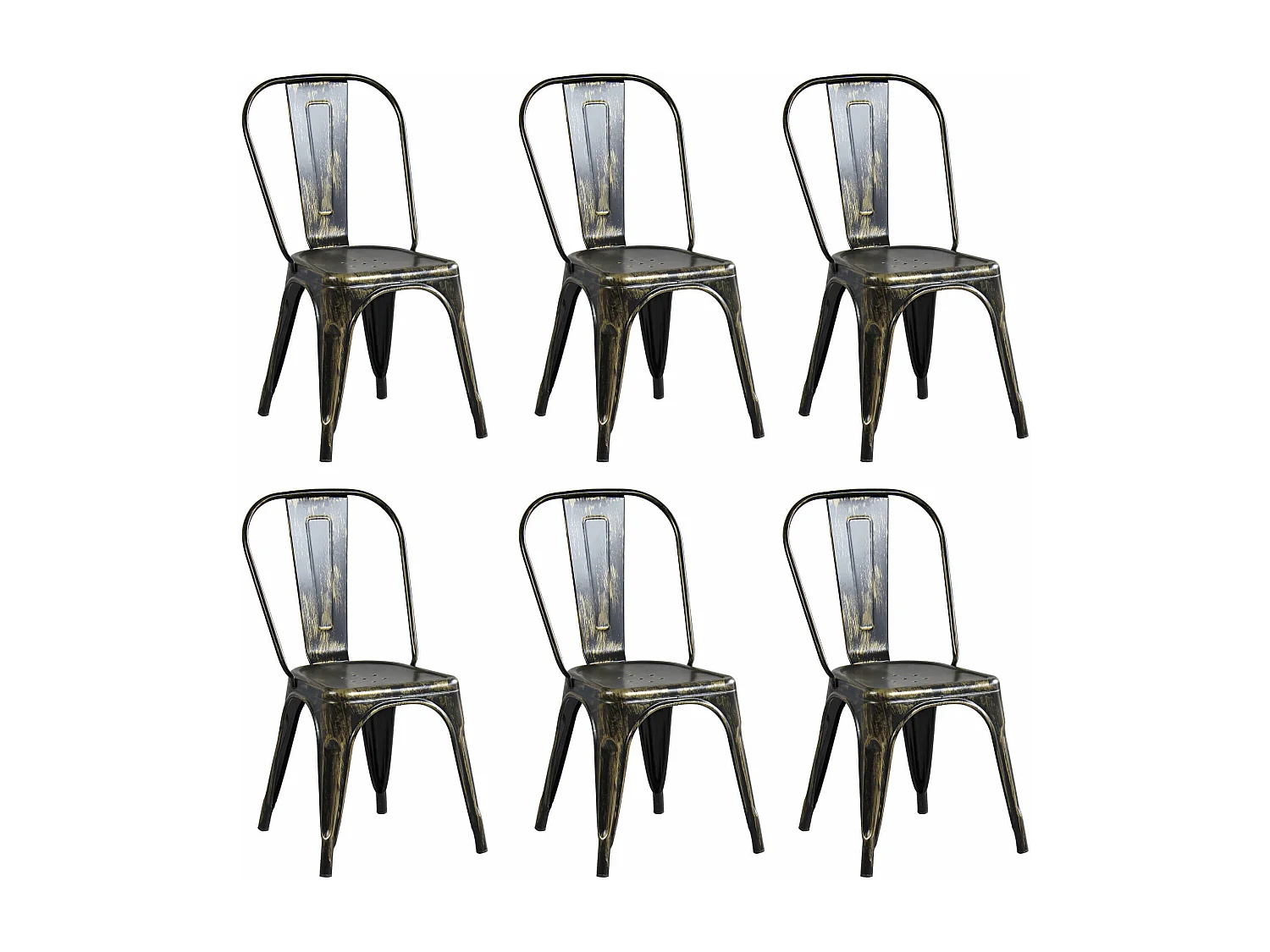 MilaniHome.it - Set Di 6 Sedie In Metallo Di Design Moderno Industrial Vintage Per Sala Da Pranzo Bar Ristorante Soggiornodi coloreOro