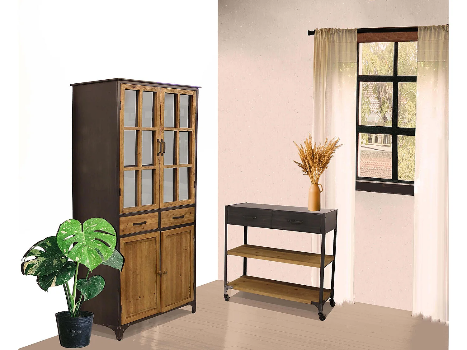 MilaniHome.it - scaffale con ripiani e ruote per soggiorno cm 90,5x39,5x92,5 hdi coloreMarrone