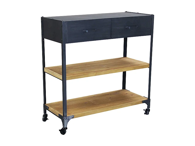 MilaniHome.it - scaffale con ripiani e ruote per soggiorno cm 90,5x39,5x92,5 hdi coloreMarrone