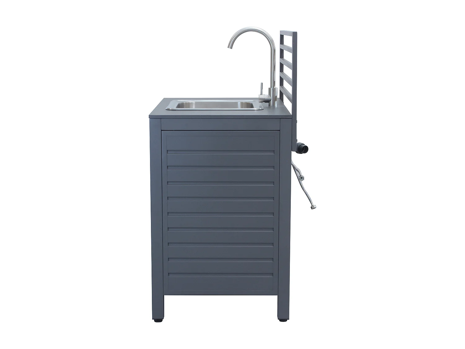 MilaniHome.it - modulo con lavello per cucina da esterno in alluminio di design per esterno giardino cm 90 l x 62 p x 125 hdi coloreAntracite