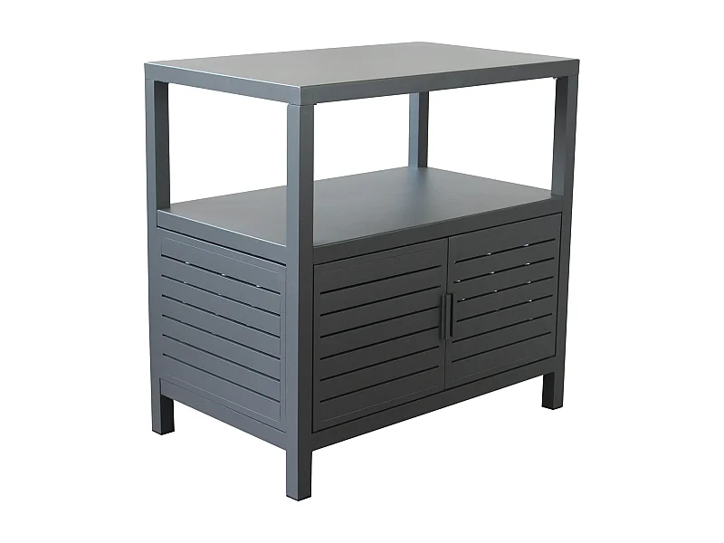 MilaniHome.it - mobiletto da giardino in alluminio di design per esterno giardino cm 90 l x 55 p x 90 hdi coloreAntracite