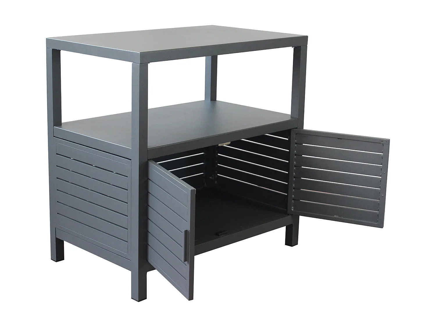 MilaniHome.it - mobiletto da giardino in alluminio di design per esterno giardino cm 90 l x 55 p x 90 hdi coloreAntracite