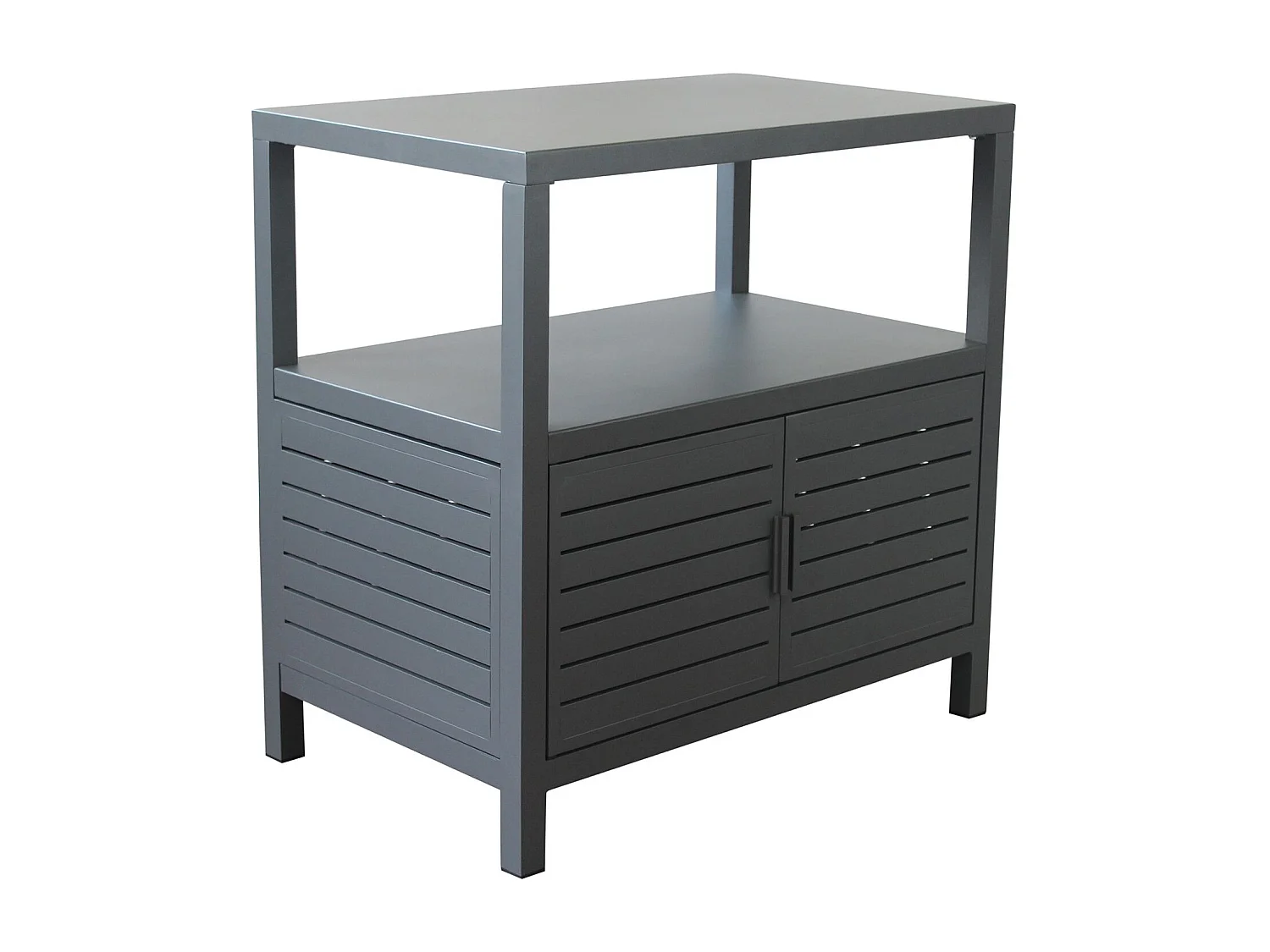 MilaniHome.it - mobiletto da giardino in alluminio di design per esterno giardino cm 90 l x 55 p x 90 hdi coloreAntracite