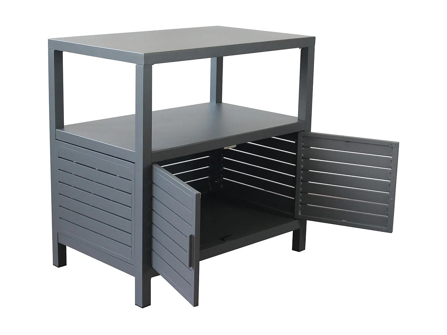 MilaniHome.it - mobiletto da giardino in alluminio di design per esterno giardino cm 90 l x 55 p x 90 hdi coloreAntracite