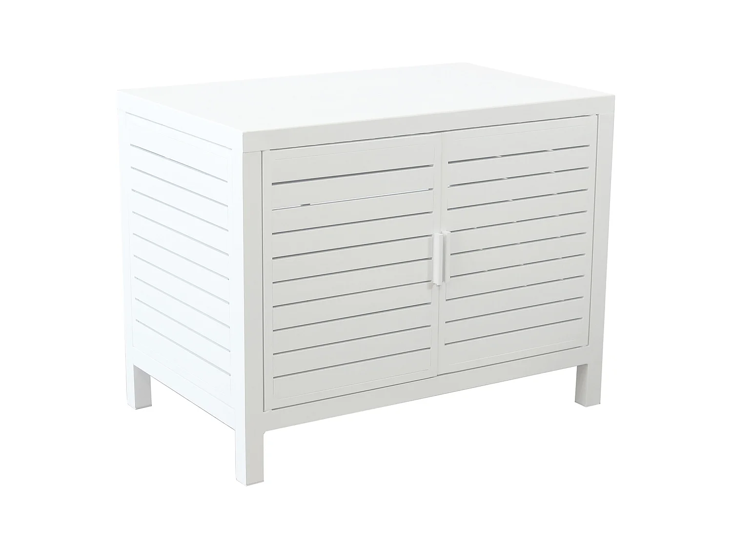 MilaniHome.it - mobiletto da giardino in alluminio di design per esterno giardino cm 90 l x 55 p x 70 hdi coloreBianco