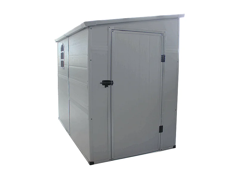 MilaniHome.it - casetta in resina da giardino porta attrezzi cm 143x247x194 hdi coloreGrigio chiaro