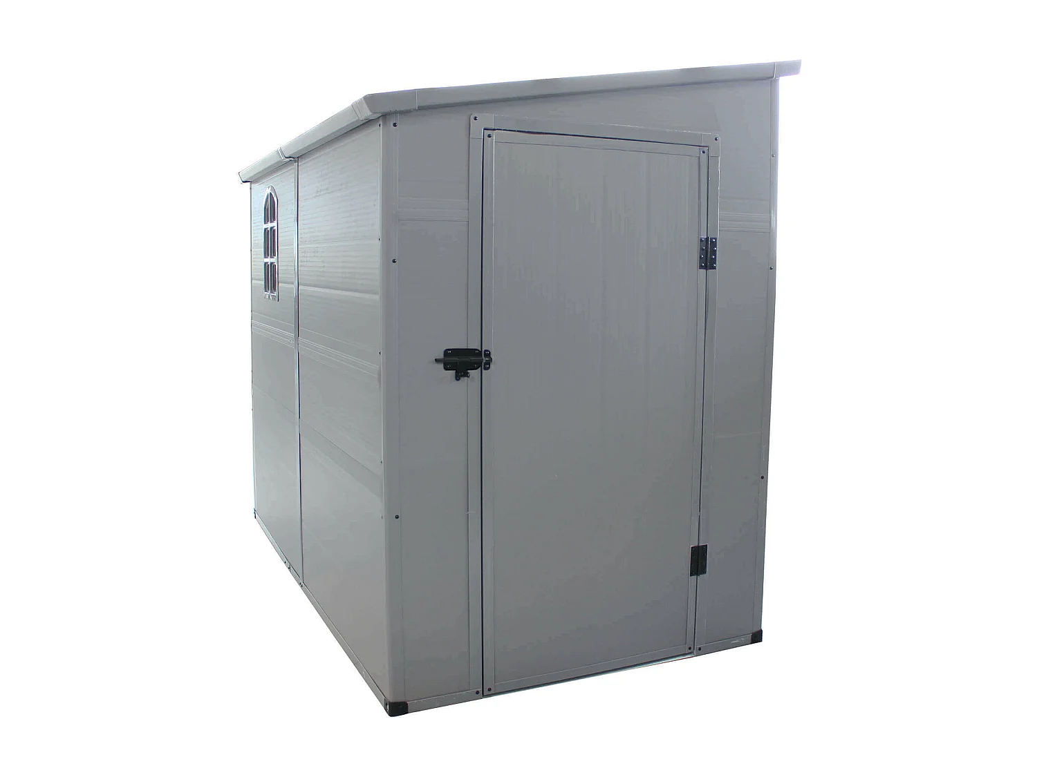 MilaniHome.it - casetta in resina da giardino porta attrezzi cm 143x247x194 hdi coloreGrigio chiaro