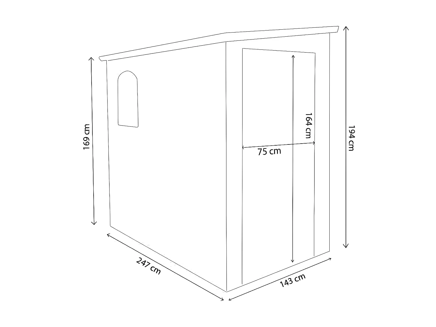 MilaniHome.it - casetta in resina da giardino porta attrezzi cm 143x247x194 hdi coloreGrigio chiaro