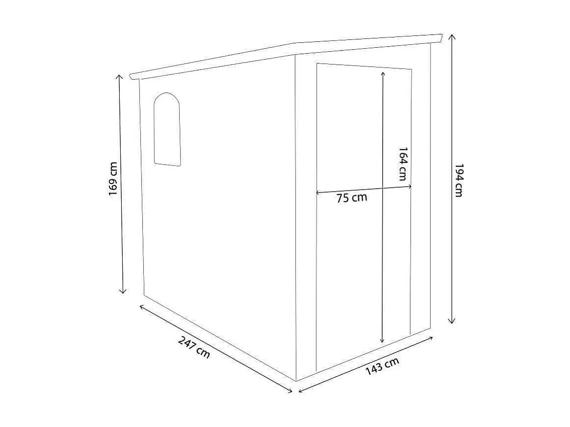 MilaniHome.it - casetta in resina da giardino porta attrezzi cm 143x247x194 hdi coloreGrigio chiaro