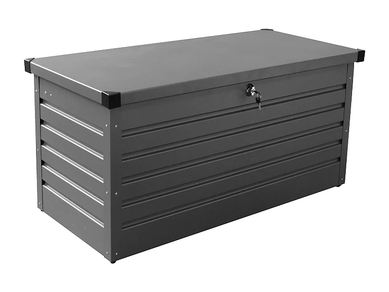 MilaniHome.it - baule da giardino in alluminio di design per esterno giardino cm 130 l x 61 p x 63 hdi coloreAntracite