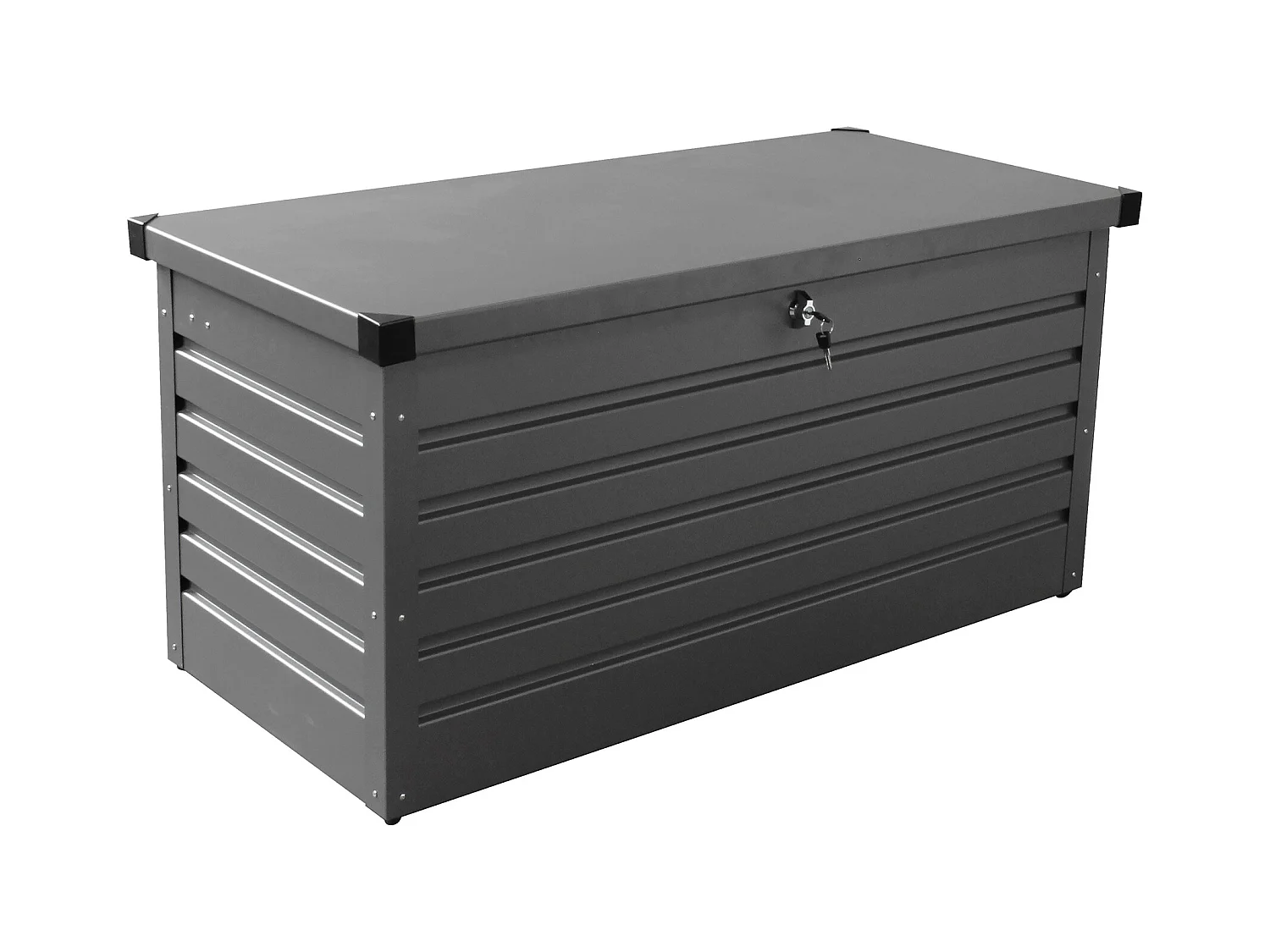 MilaniHome.it - baule da giardino in alluminio di design per esterno giardino cm 130 l x 61 p x 63 hdi coloreAntracite