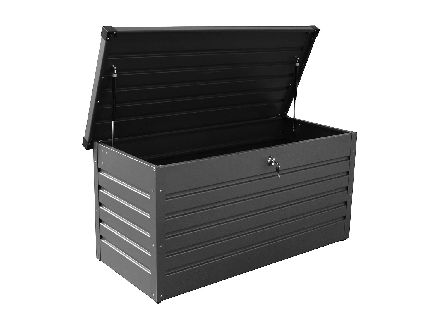 MilaniHome.it - baule da giardino in alluminio di design per esterno giardino cm 130 l x 61 p x 63 hdi coloreAntracite
