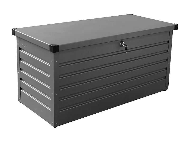 MilaniHome.it - baule da giardino in alluminio di design per esterno giardino cm 130 l x 61 p x 63 hdi coloreAntracite