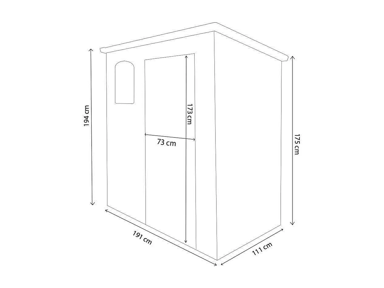MilaniHome.it - casetta in resina da giardino porta attrezzi cm 191x111x194 hdi coloreGrigio chiaro