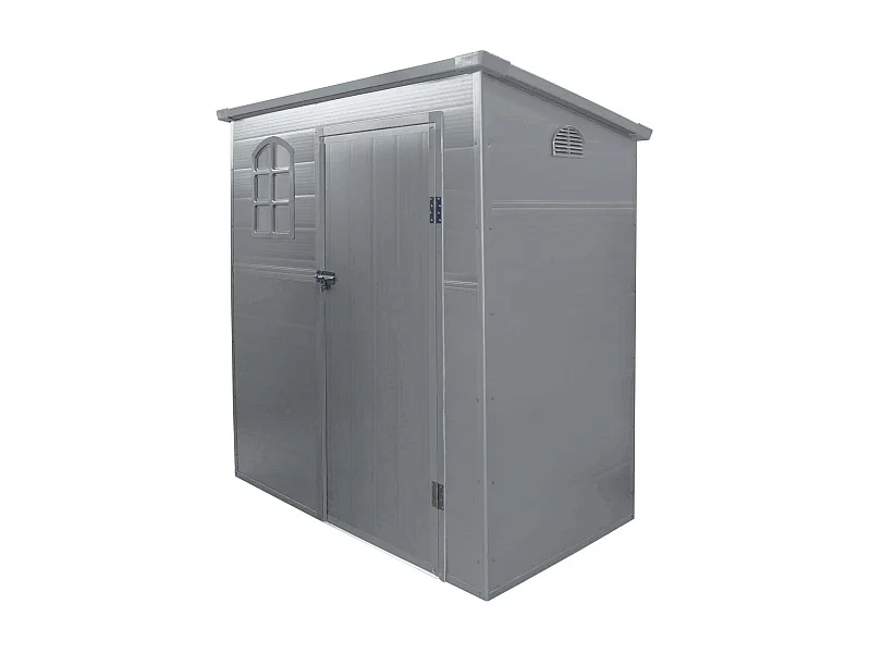 MilaniHome.it - casetta in resina da giardino porta attrezzi cm 191x111x194 hdi coloreGrigio chiaro