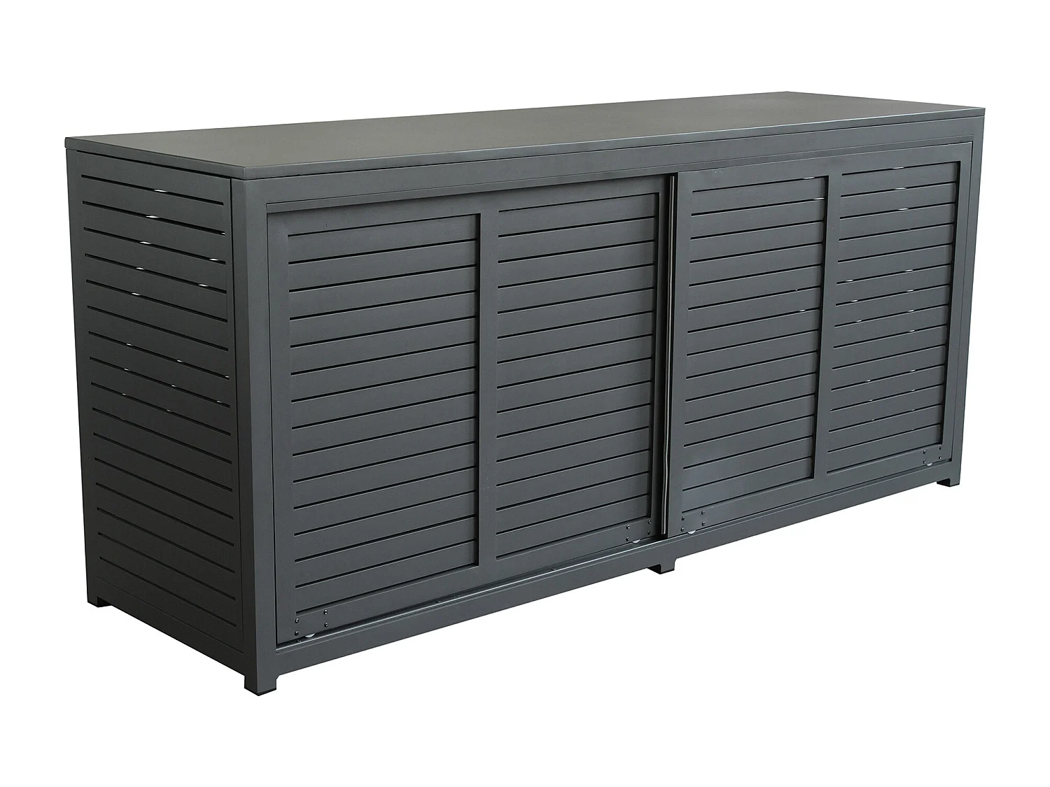 MilaniHome.it - madia da giardino in alluminio di design per esterno giardino cm 200 l x 60 p x 90 hdi coloreAntracite