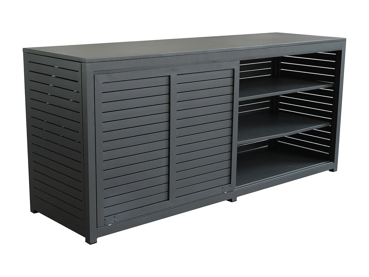 MilaniHome.it - madia da giardino in alluminio di design per esterno giardino cm 200 l x 60 p x 90 hdi coloreAntracite