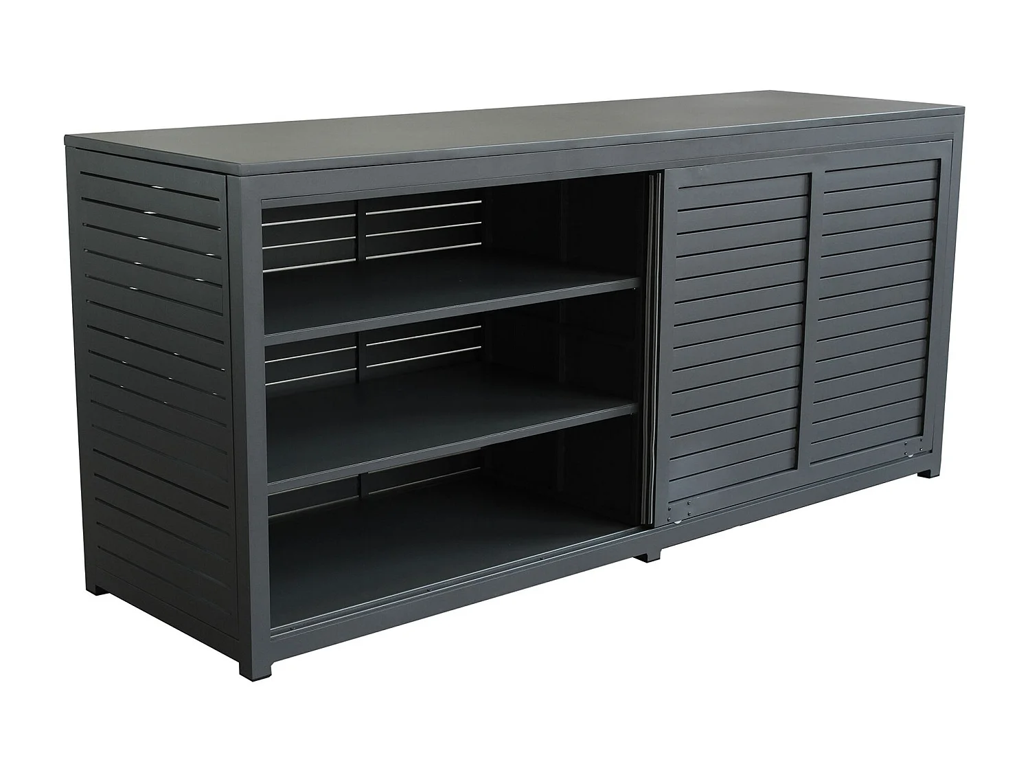 MilaniHome.it - madia da giardino in alluminio di design per esterno giardino cm 200 l x 60 p x 90 hdi coloreAntracite