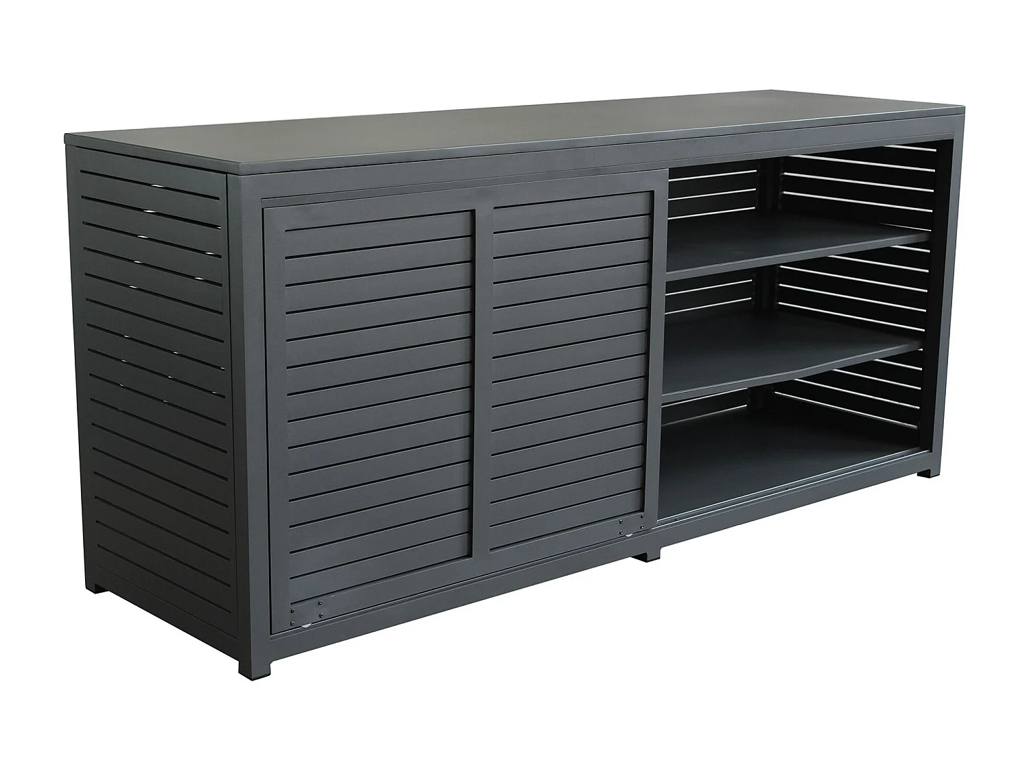 MilaniHome.it - madia da giardino in alluminio di design per esterno giardino cm 200 l x 60 p x 90 hdi coloreAntracite