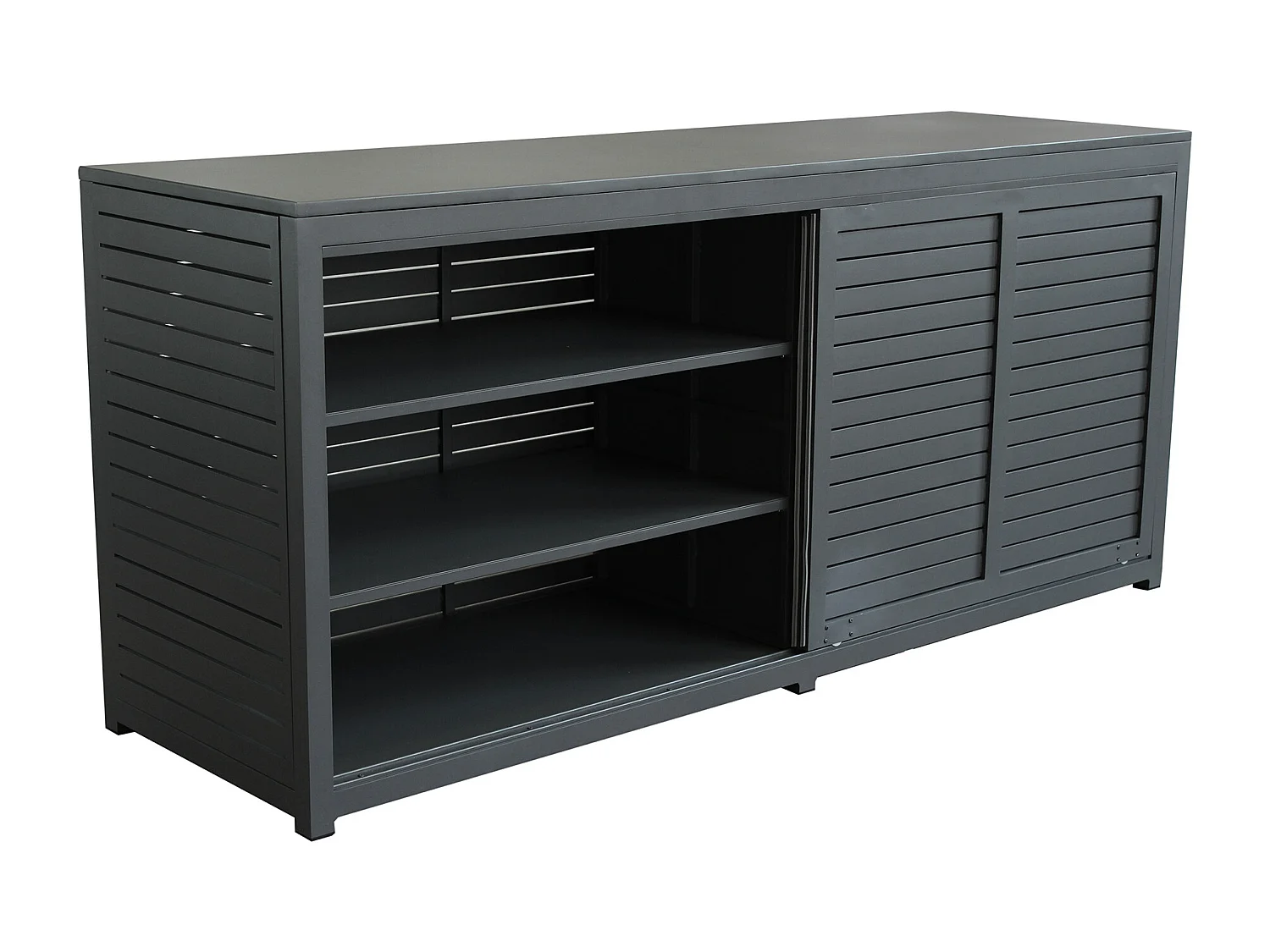 MilaniHome.it - madia da giardino in alluminio di design per esterno giardino cm 200 l x 60 p x 90 hdi coloreAntracite