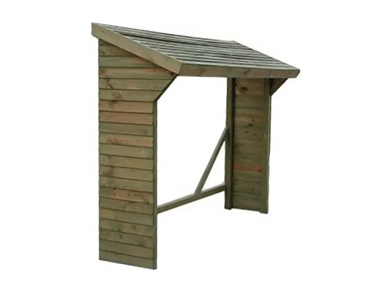 MilaniHome.it - Legnaia Da Esterno Cm 217x80x155/180 H In Legno Di Pino Verniciato In Autoclave Porta Legna Stipodi coloreMarrone