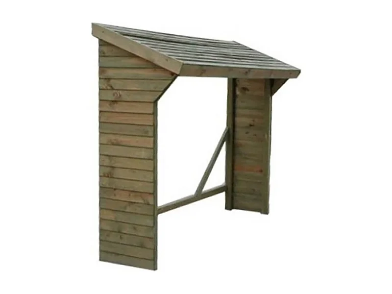 MilaniHome.it - Legnaia Da Esterno Cm 217x80x155/180 H In Legno Di Pino Verniciato In Autoclave Porta Legna Stipodi coloreMarrone