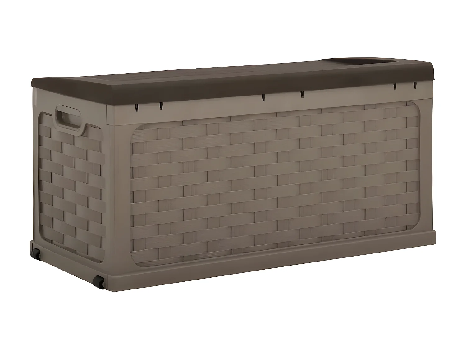 MilaniHome.it - Cassapanca baule per giardino esterno in plastica porta giochi contenitore portatutto, Dimensioni: cm 116x56x58 hdi coloreMarrone