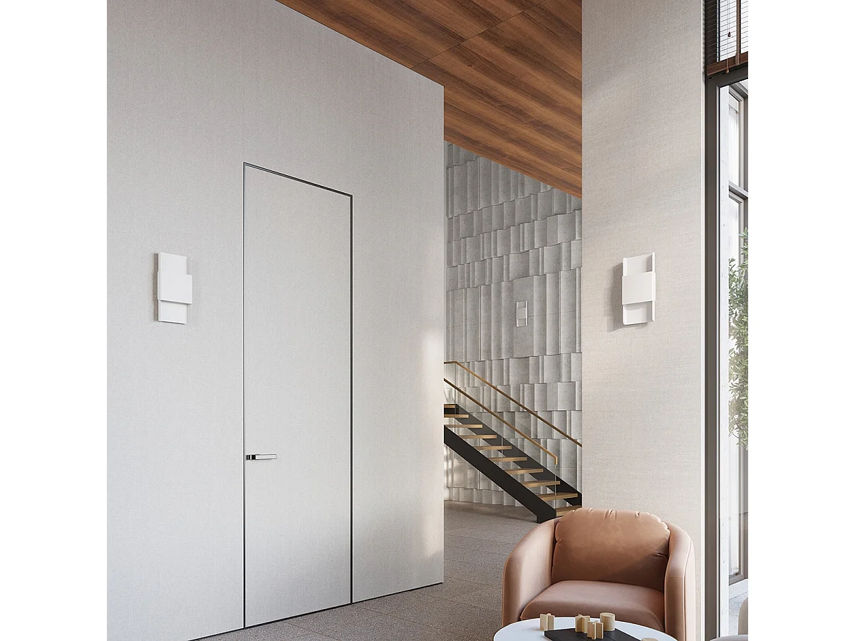 Plafonnier Durlin Moderne En Acier - 2 Sources Lumineuses - L.20 X H.40 Cm - Blanc