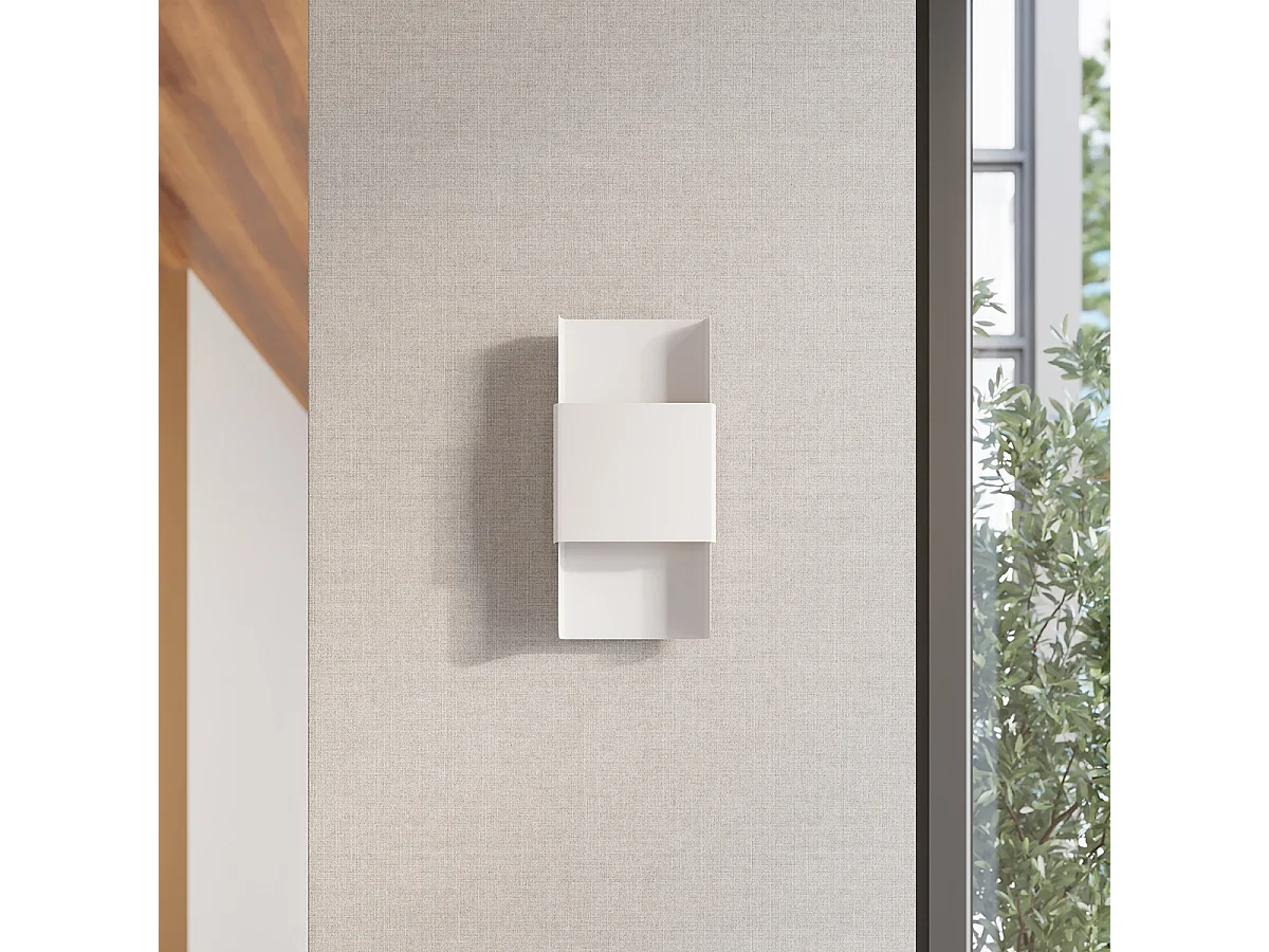 Plafonnier Durlin Moderne En Acier - 2 Sources Lumineuses - L.20 X H.40 Cm - Blanc