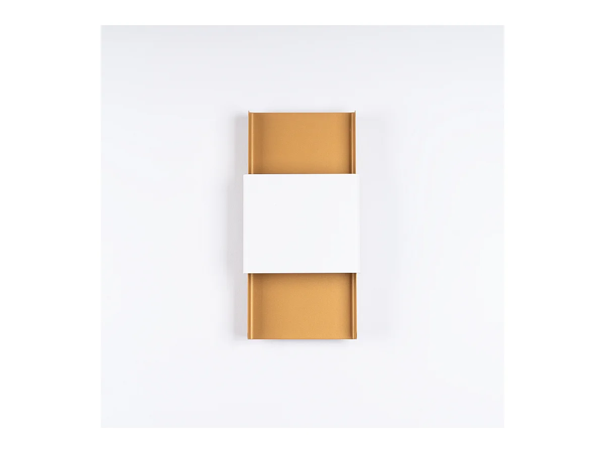 Lámparas De Pared Durlin Moderno De Acero - 2 Fuentes Luminosas - L.20 X A.40 Cm - Oro/Blanco