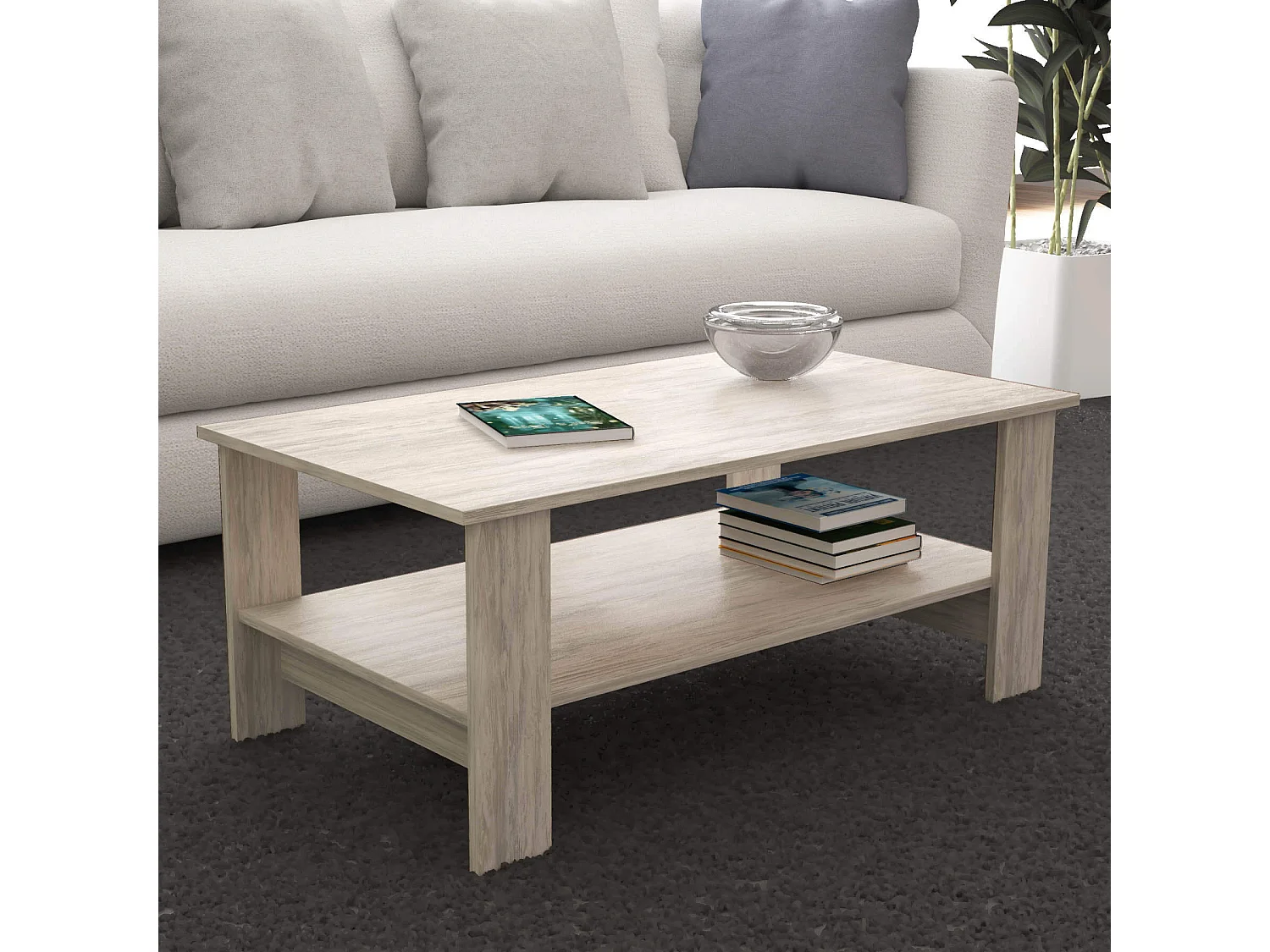 MilaniHome.it - tavolino da salotto moderno cm 100x55x41 hdi coloreMarrone chiaro