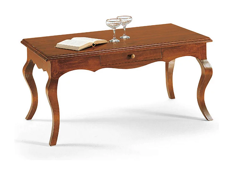 MilaniHome.it - Tavolino In Legno Massello 107x59x50di coloreTinta noce