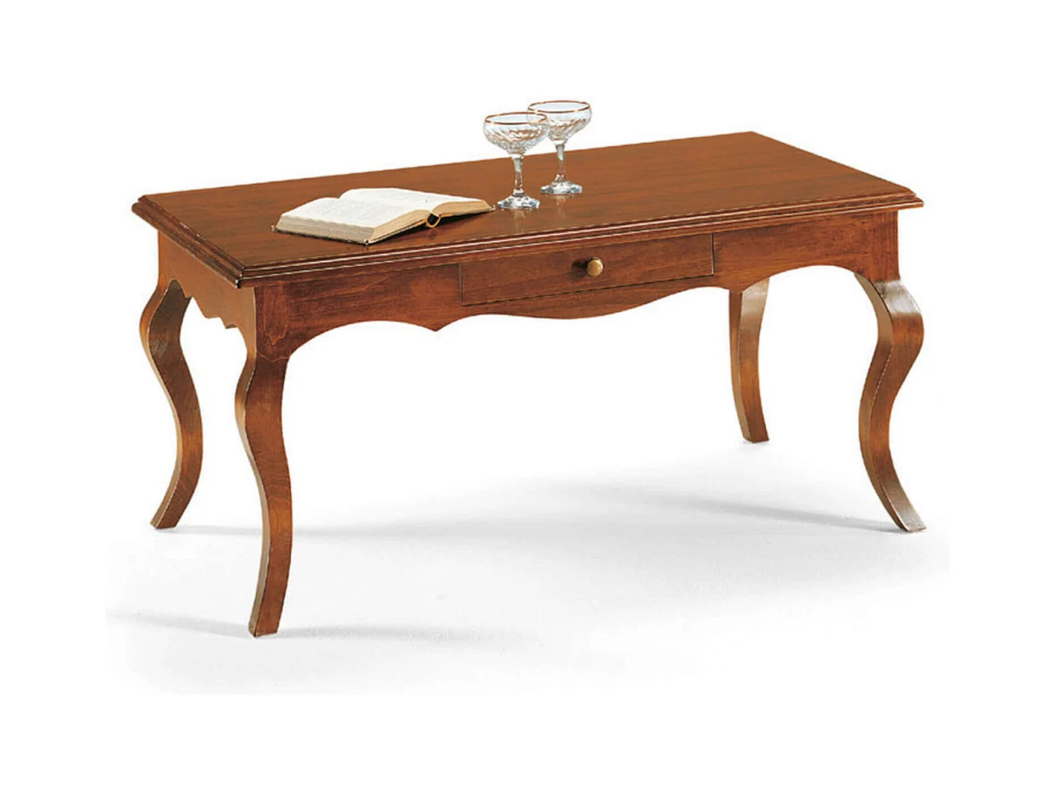 MilaniHome.it - Tavolino In Legno Massello 107x59x50di coloreTinta noce