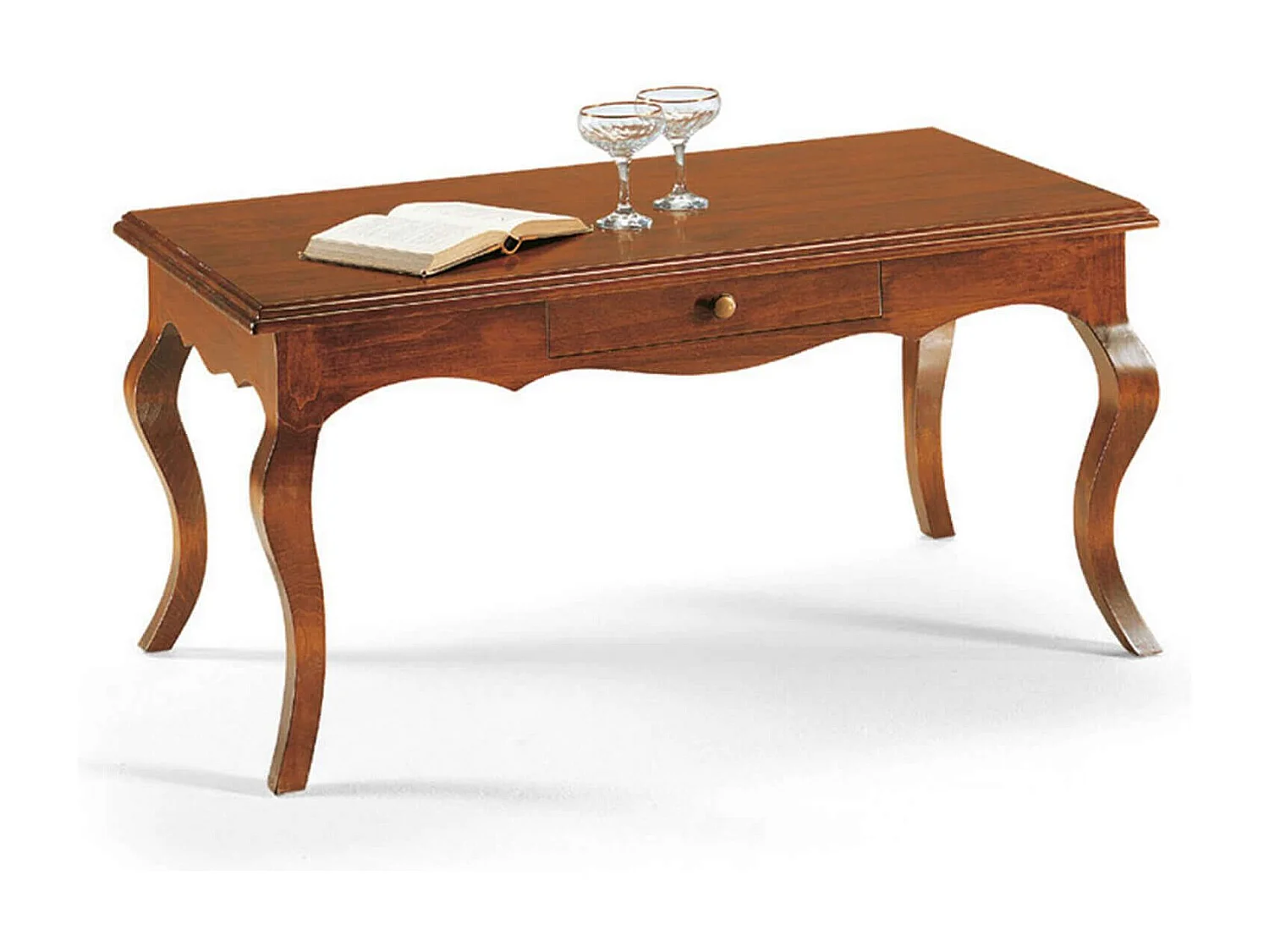 MilaniHome.it - Tavolino In Legno Massello 107x59x50di coloreTinta noce