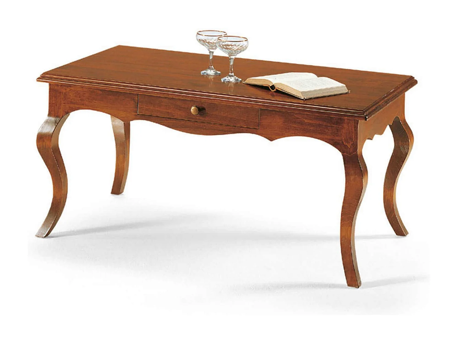 MilaniHome.it - Tavolino In Legno Massello 107x59x50di coloreTinta noce