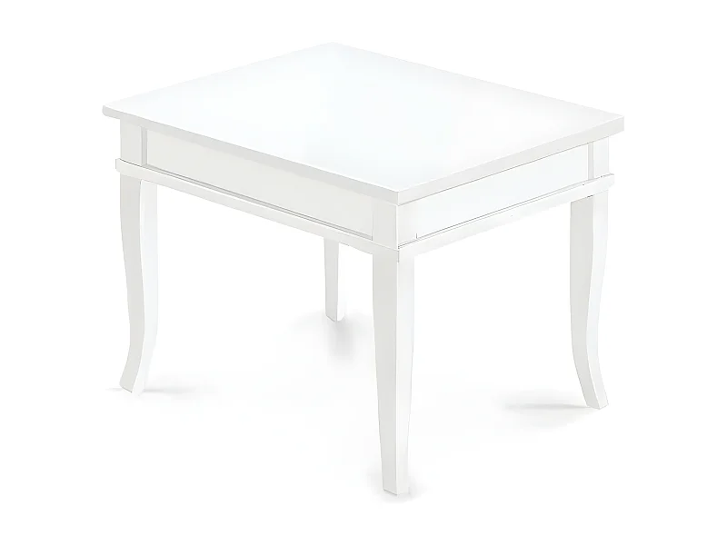 MilaniHome.it - Tavolino Bacheca Bianco 60x60 Per Interno Sala Da Pranzo Salotto Cucina Arte Povera Massellodi coloreBianco