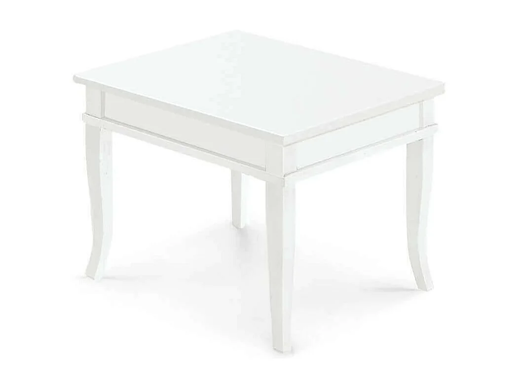 MilaniHome.it - Tavolino Bacheca Bianco 60x60 Per Interno Sala Da Pranzo Salotto Cucina Arte Povera Massellodi coloreBianco