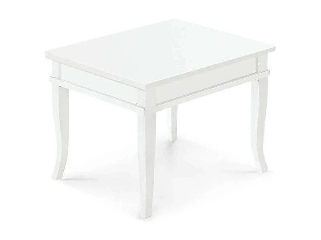 MilaniHome.it - Tavolino Bacheca Bianco 60x60 Per Interno Sala Da Pranzo Salotto Cucina Arte Povera Massellodi coloreBianco