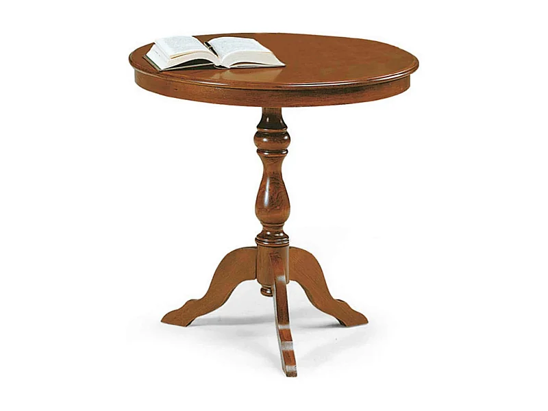 MilaniHome.it - Tavolino In Legno Massello Diametro 60x71 Hdi coloreTinta noce