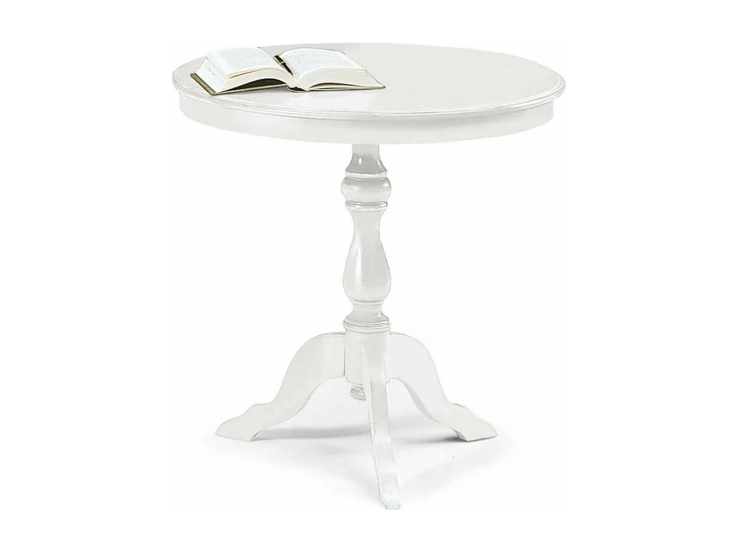 MilaniHome.it - Tavolino Bianco Diametro 60 Per Interno Sala Da Pranzo Salotto Cucina Arte Povera Massellodi coloreBianco