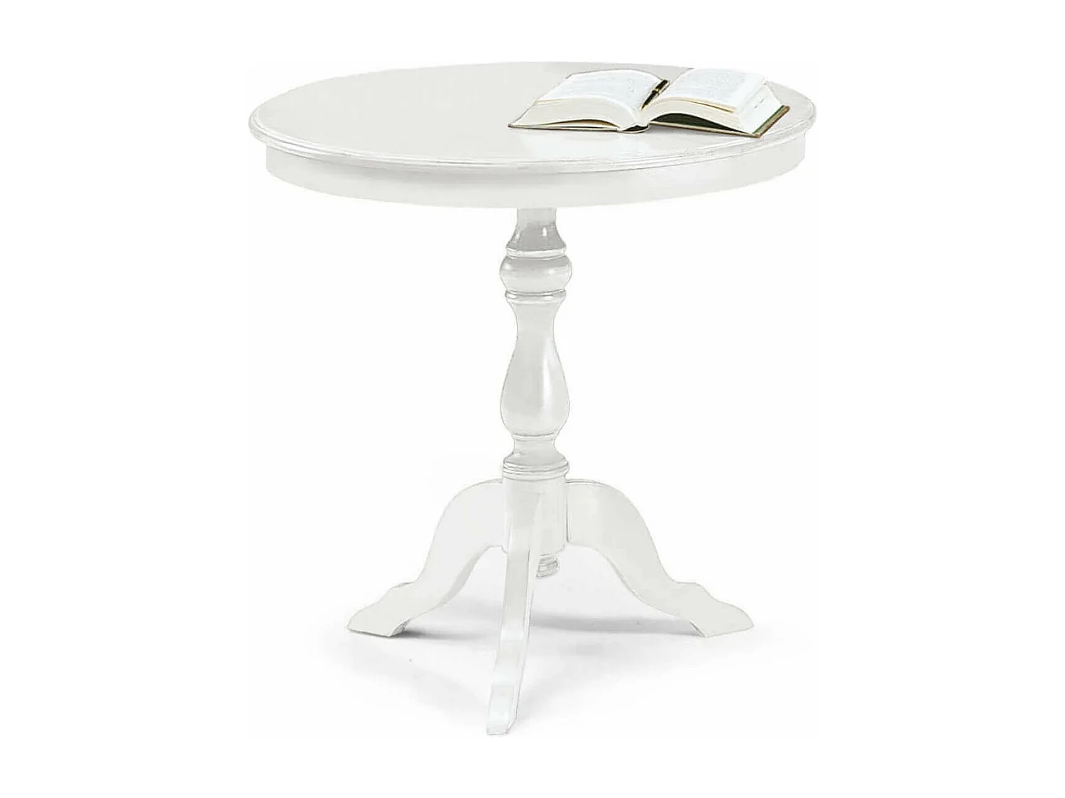 MilaniHome.it - Tavolino Bianco Diametro 60 Per Interno Sala Da Pranzo Salotto Cucina Arte Povera Massellodi coloreBianco