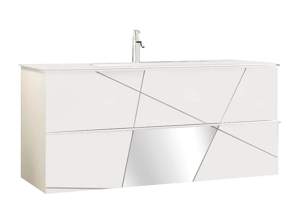 MilaniHome.it - mobile lavabo sospeso di design moderno industrialdi coloreBianco