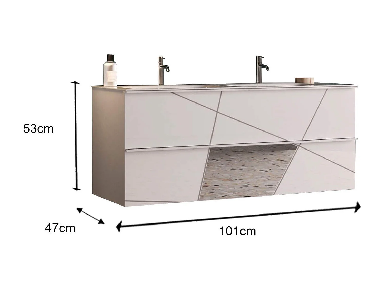 MilaniHome.it - mobile lavabo sospeso di design moderno industrialdi coloreBianco