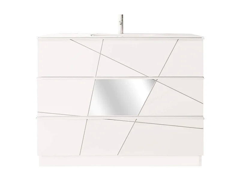MilaniHome.it - mobile lavabo a terra di design moderno industrialdi coloreBianco
