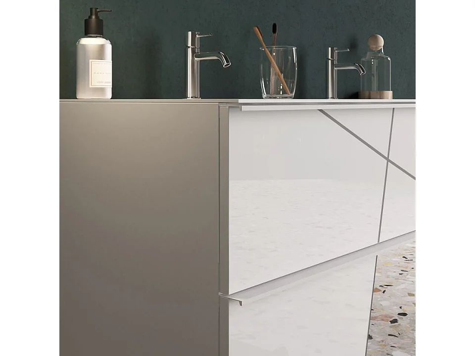 MilaniHome.it - mobile lavabo a terra di design moderno industrialdi coloreBianco