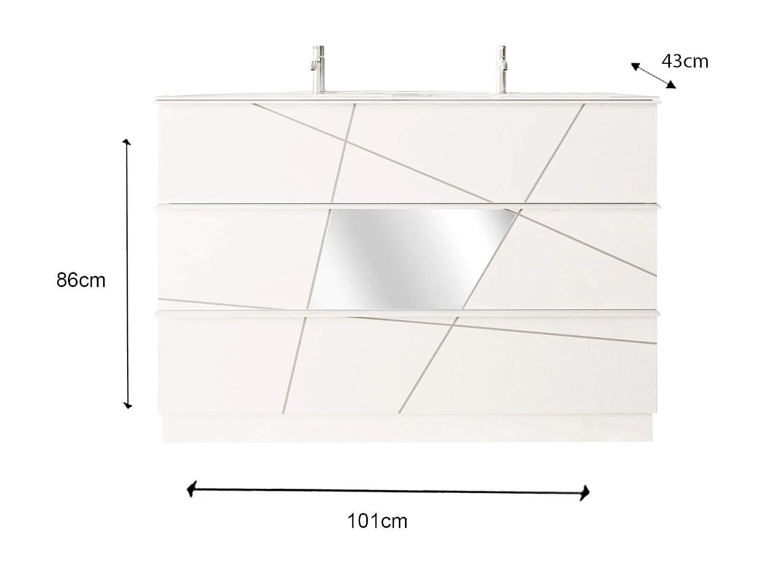 MilaniHome.it - mobile lavabo a terra di design moderno industrialdi coloreBianco