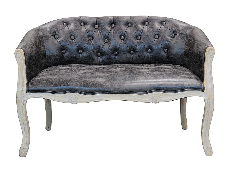 MilaniHome.it - divano vintage in ecopelle di design moderno vintage cm 107x61x70 hdi coloreGrigio scuro