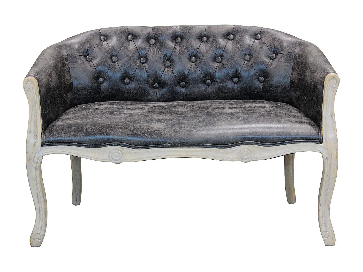 MilaniHome.it - divano vintage in ecopelle di design moderno vintage cm 107x61x70 hdi coloreGrigio scuro