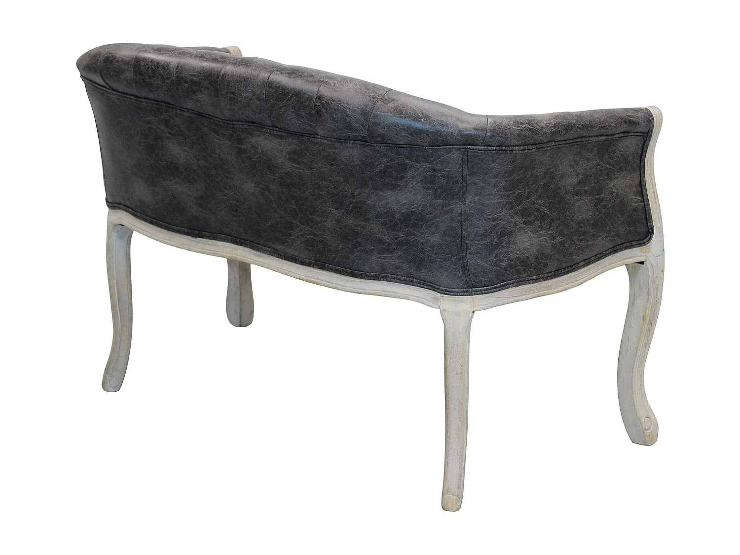 MilaniHome.it - divano vintage in ecopelle di design moderno vintage cm 107x61x70 hdi coloreGrigio scuro